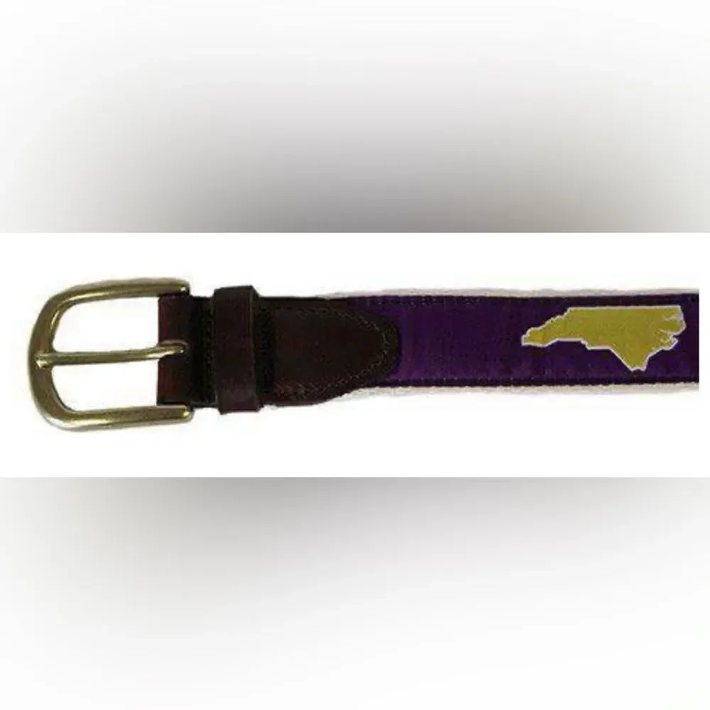 STATE TRADITIONS NORTH CAROLINA LEATHER STRAP BELT SIZE 30